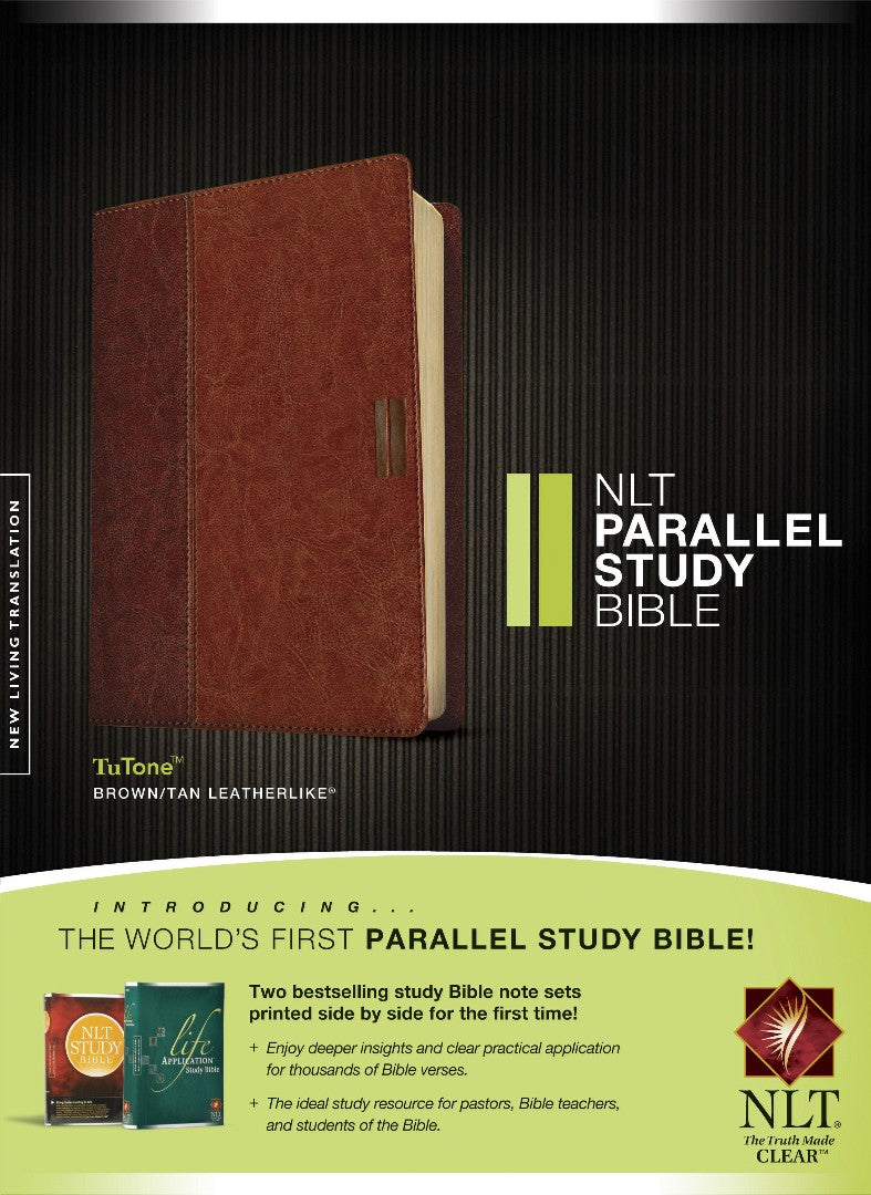NLT Parallel Study Bible, Tutone Brown/Tan, Indexed - Re-vived
