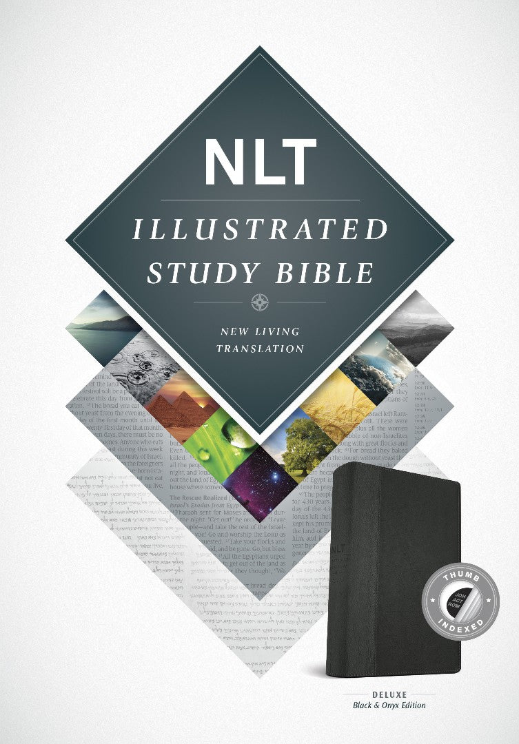 NLT Illustrated Study Bible Tutone Black/Onyx, Indexed - Re-vived
