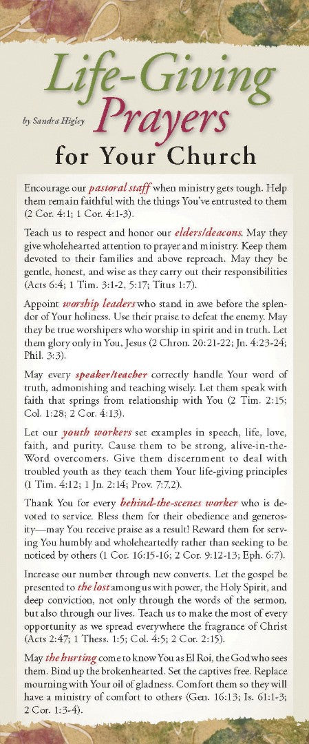 Life-Giving Prayers for Your Church (pack of 50) - Re-vived