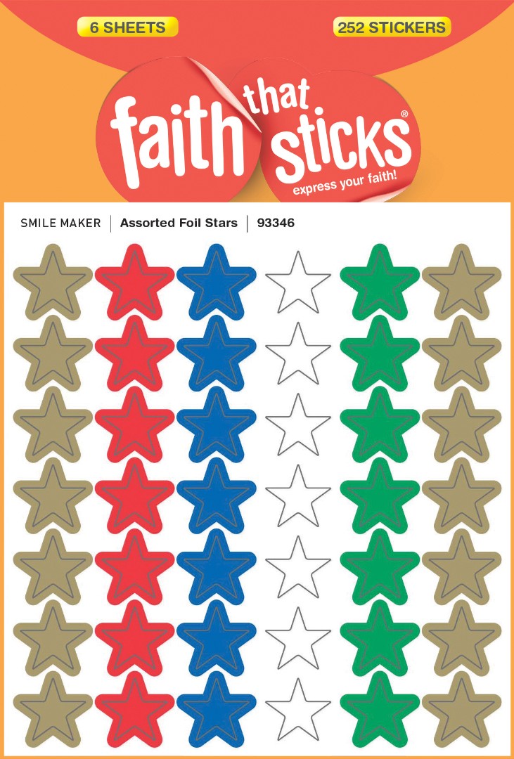 Assorted Foil Stars - Faith That Sticks Stickers - Re-vived