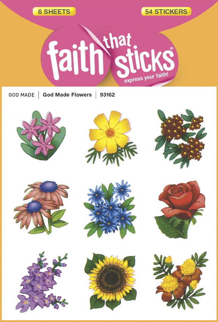God Made Flowers - Faith That Sticks Stickers - Re-vived