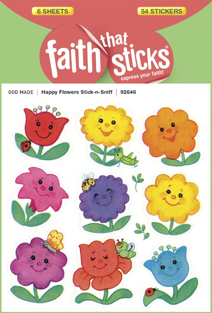 Happy Flowers Stick-N-Sniff - Faith That Sticks Stickers - Re-vived