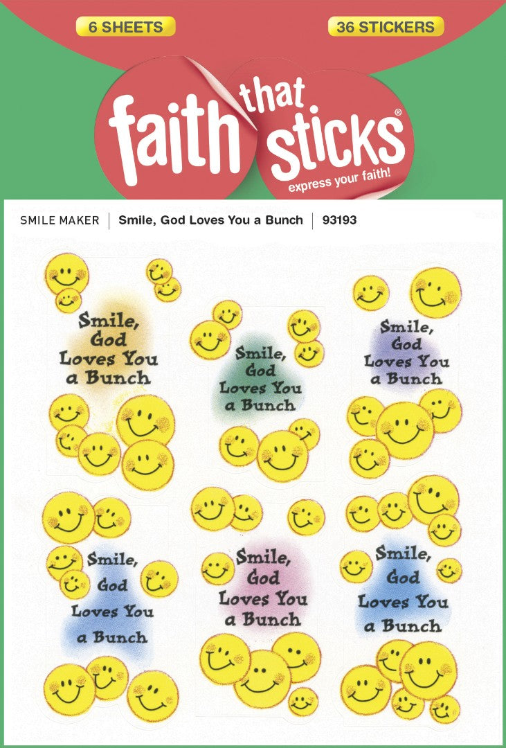 Smile, God Loves You A Bunch - Faith That Sticks Stickers - Re-vived
