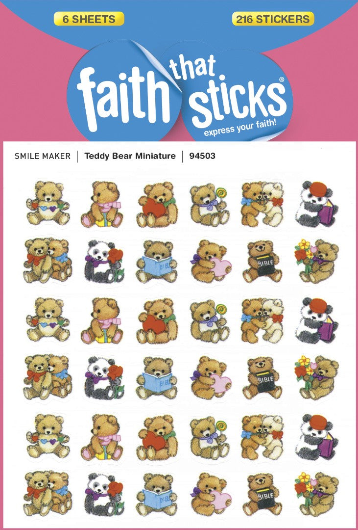 Teddy Bear Miniature - Faith That Sticks Stickers - Re-vived