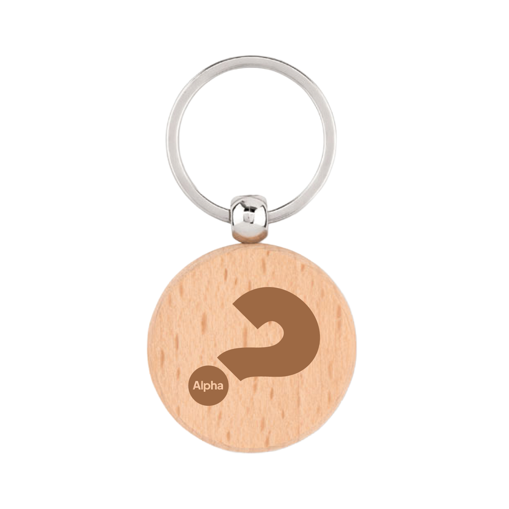 Alpha Wooden Keyring