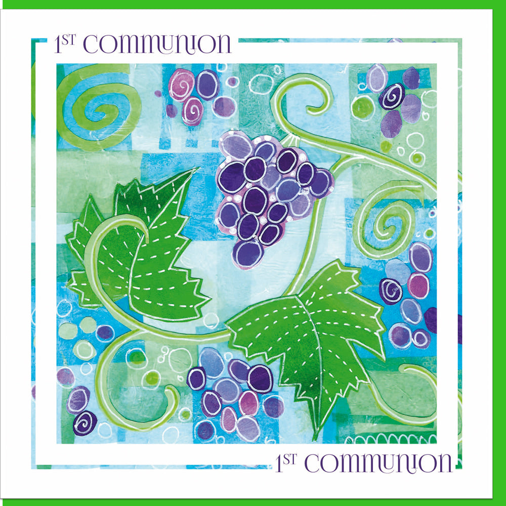 1st Communion Vine Greetings Card - Re-vived