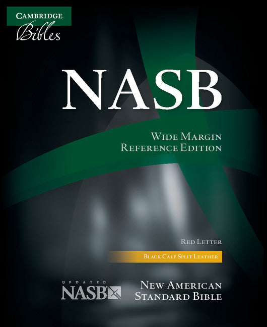 NASB Wide Margin Reference Bible, Black Calfsplit Leather - Re-vived