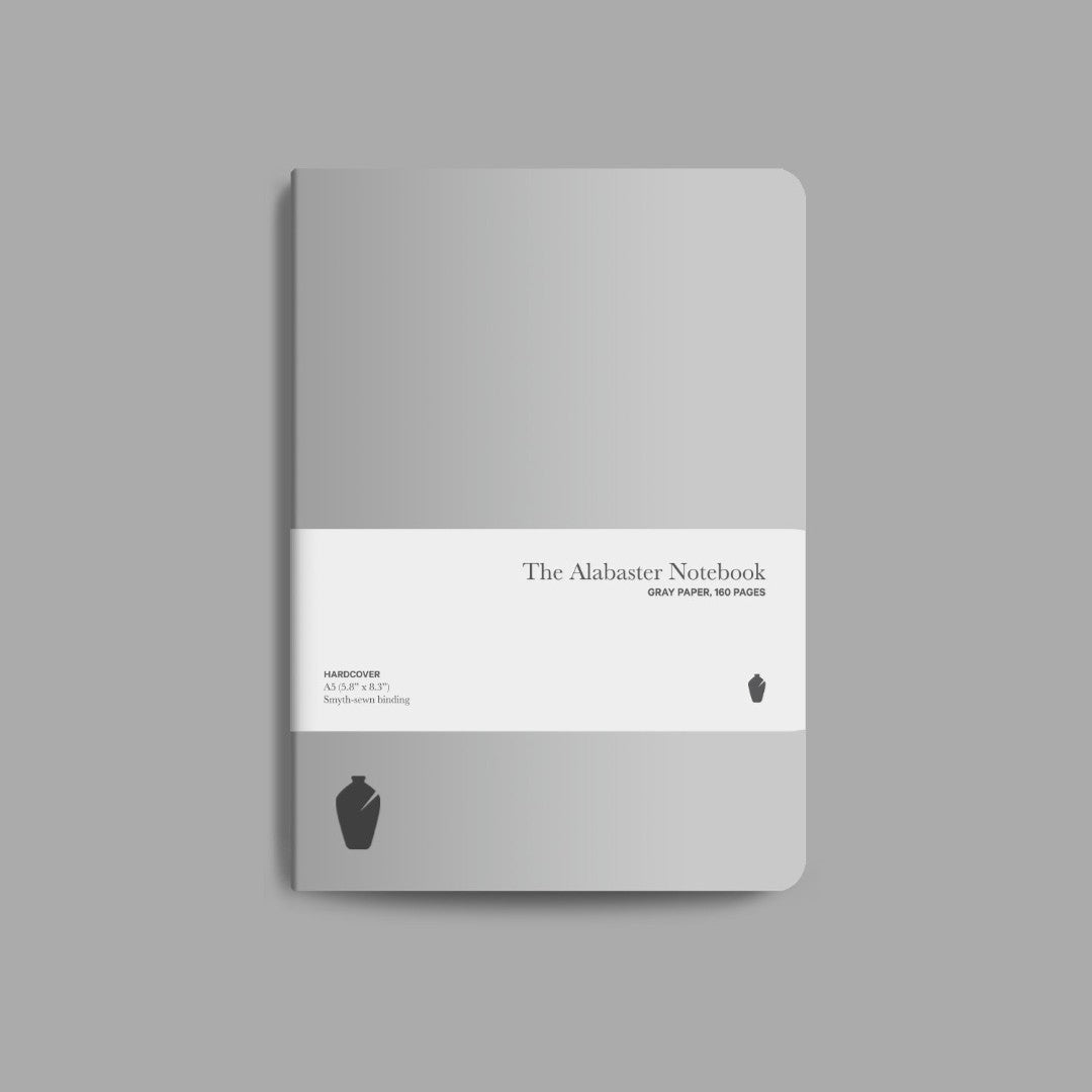 Alabaster Notebook, Light Gray, Hardcover, Blank - Re-vived