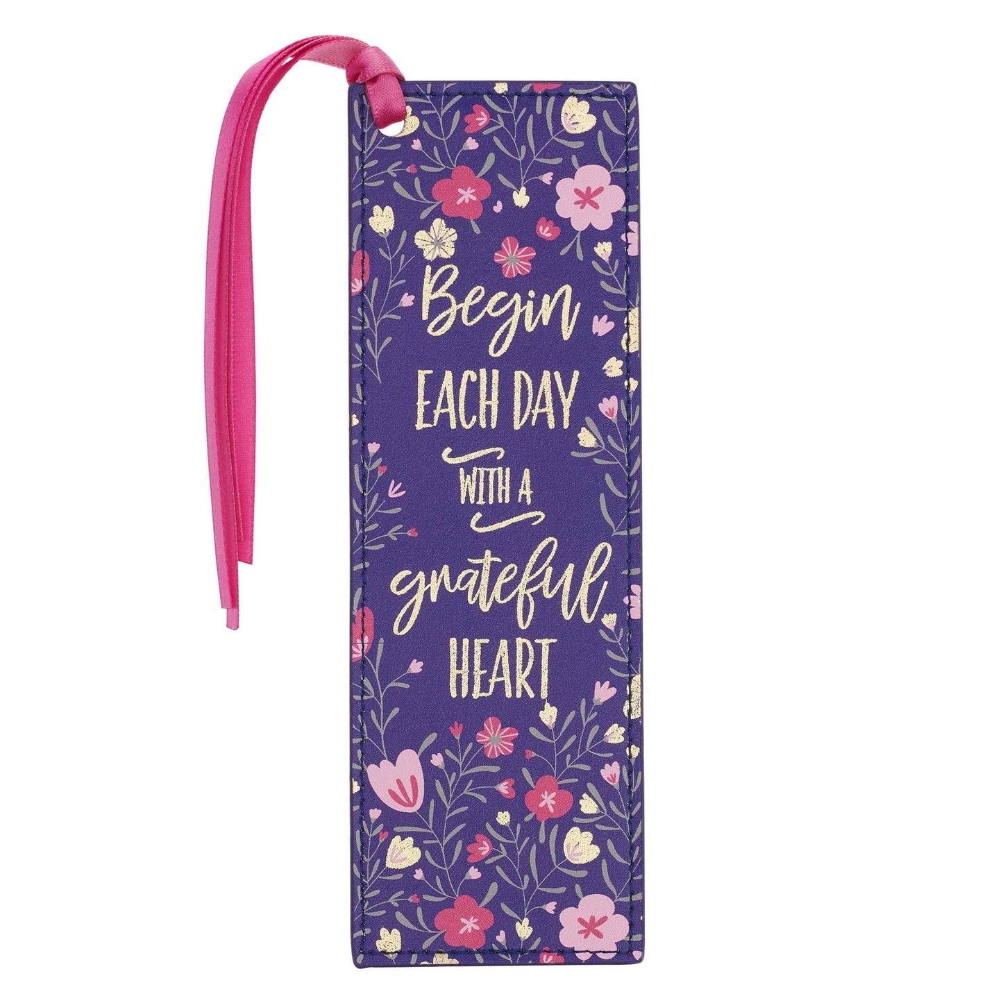 Grateful Heart Faux Leather Bookmark - Re-vived