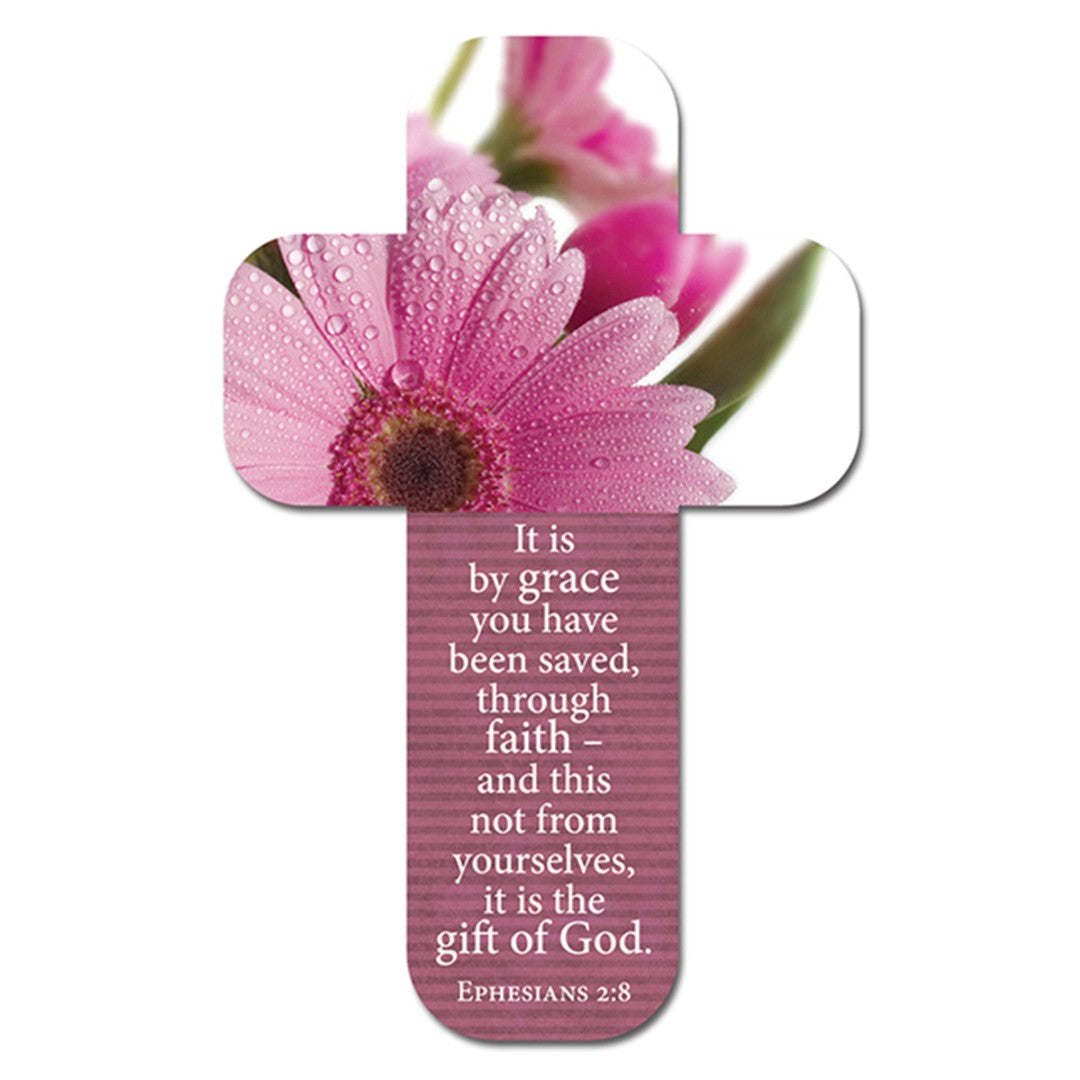 Pink Flower Cross Bookmark - Re-vived