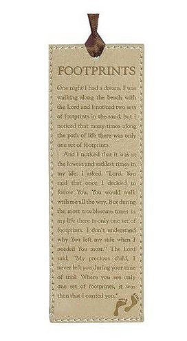 Footprints LuxLeather Bookmark - Re-vived