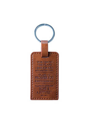 Jeremiah 29:11 Lux Leather Keyring - Re-vived
