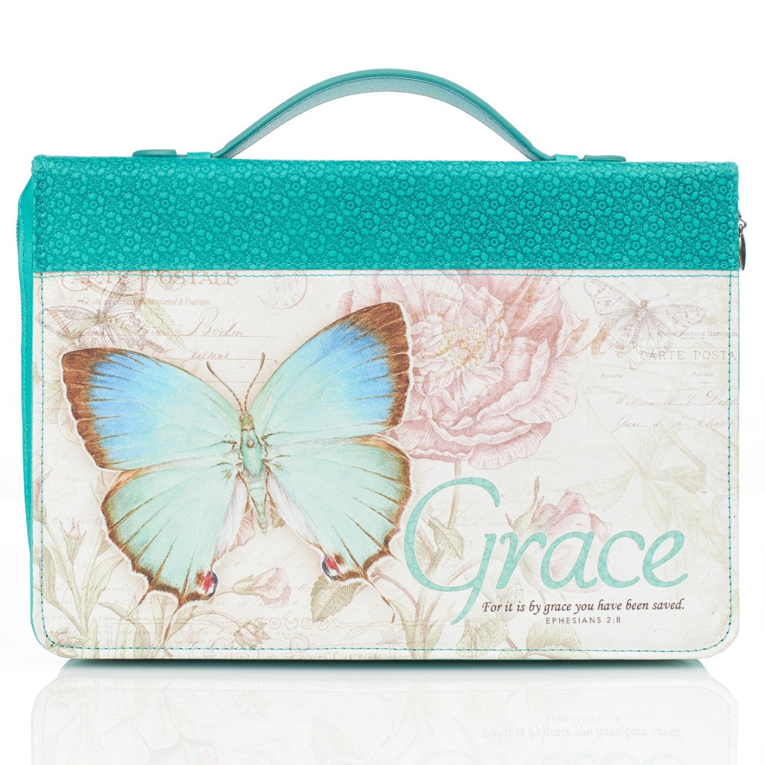 Grace Butterfly Fashion Bible Cover, Large - Re-vived