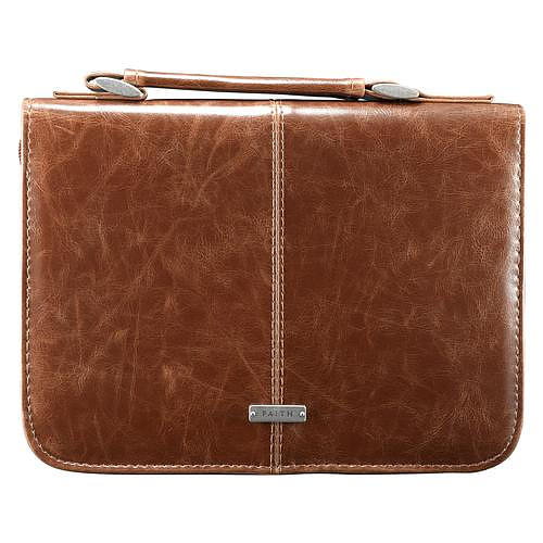 Faith Brown Classic Bible Case, Medium - Re-vived