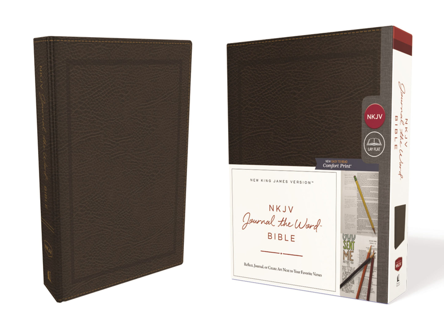NKJV Journal The Word Bible, Brown, Red Letter Ed. - Re-vived