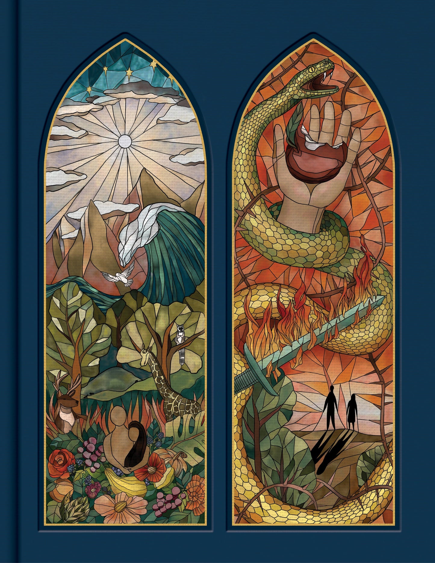 CSB Notetaking Bible, Stained Glass Edition, Sapphire - Re-vived