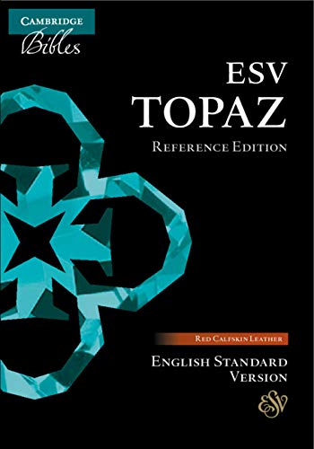 ESV Topaz Reference Bible, Cherry Red Calfskin Leather - Re-vived