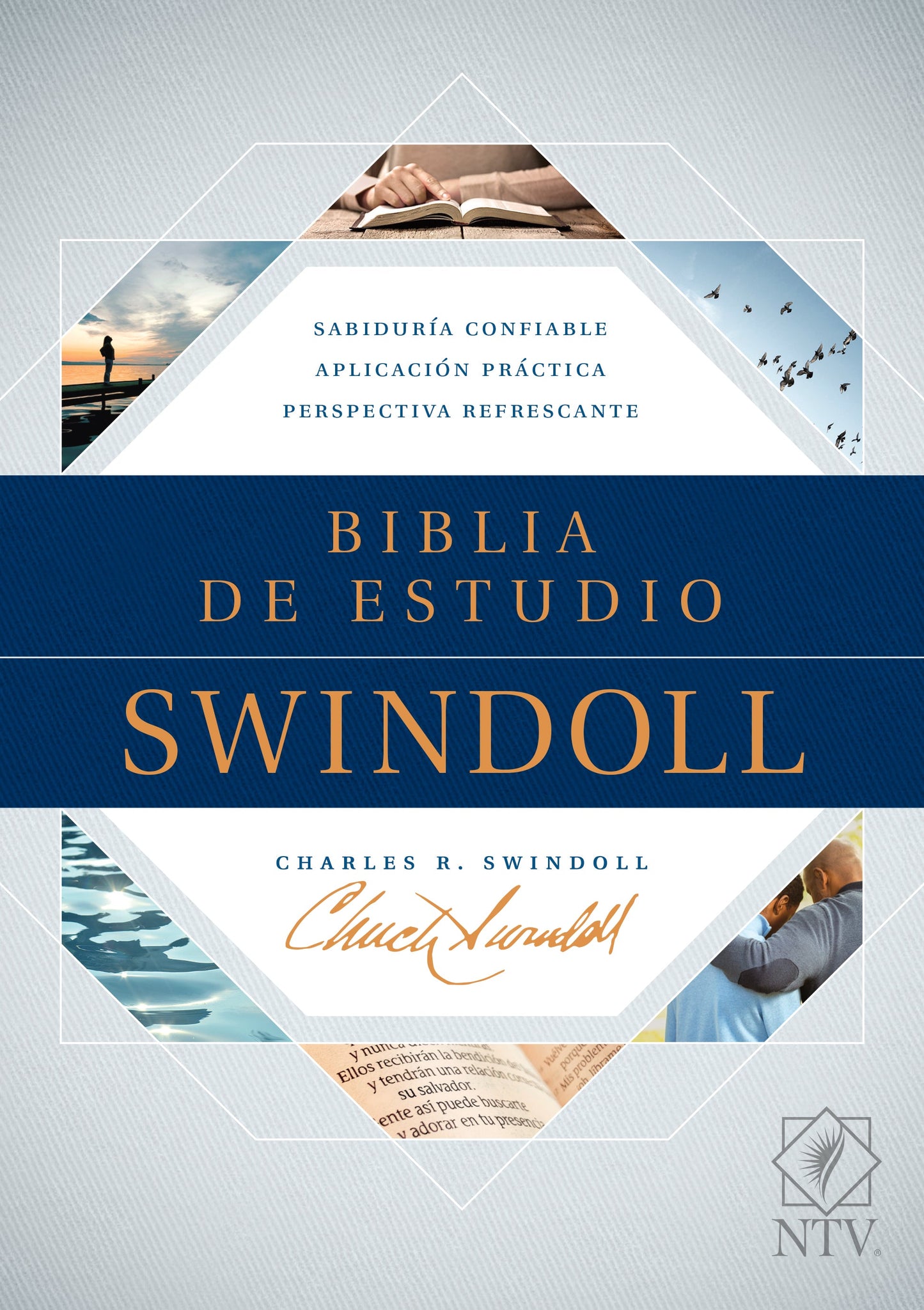 Biblia de estudio Swindoll NTV, Tapa dura, Azul - Re-vived