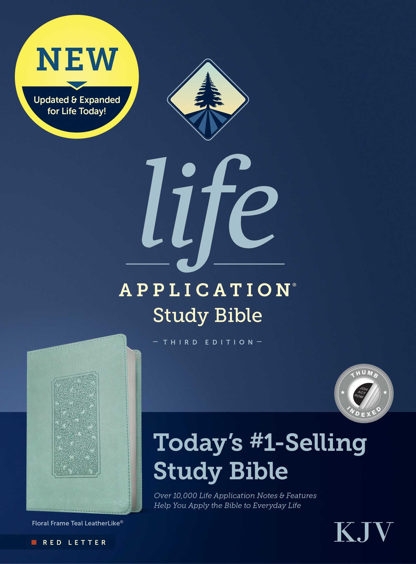 KJV Life Application Study Bible, Third Edition, Red Letter, Floral, Indexed - Re-vived