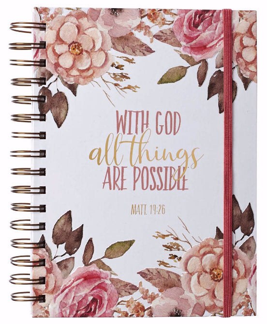 All Things Possible Large Wirebound Journal with Elastic - Re-vived