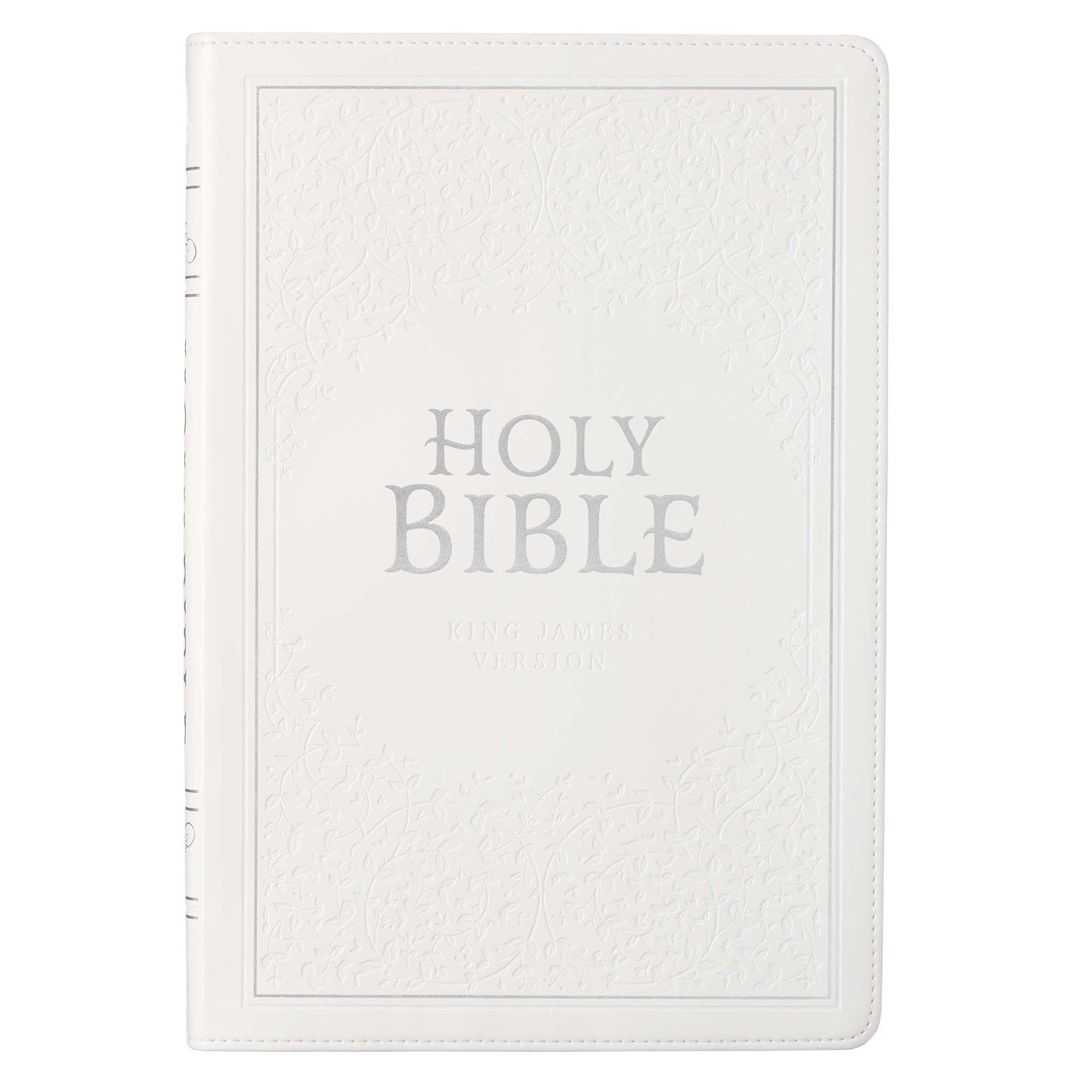 KJV Large Print Thinline Bible, White, Thumb Indexed - Re-vived