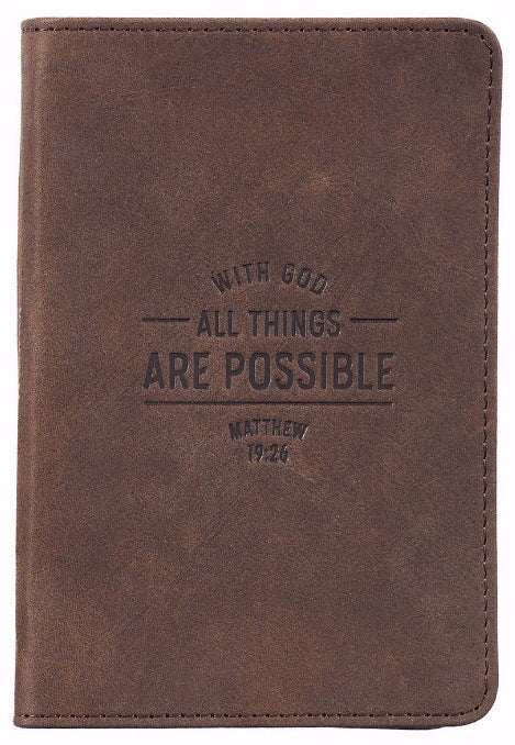 All Things are Possible Pocket-Size Leather Journal - Re-vived