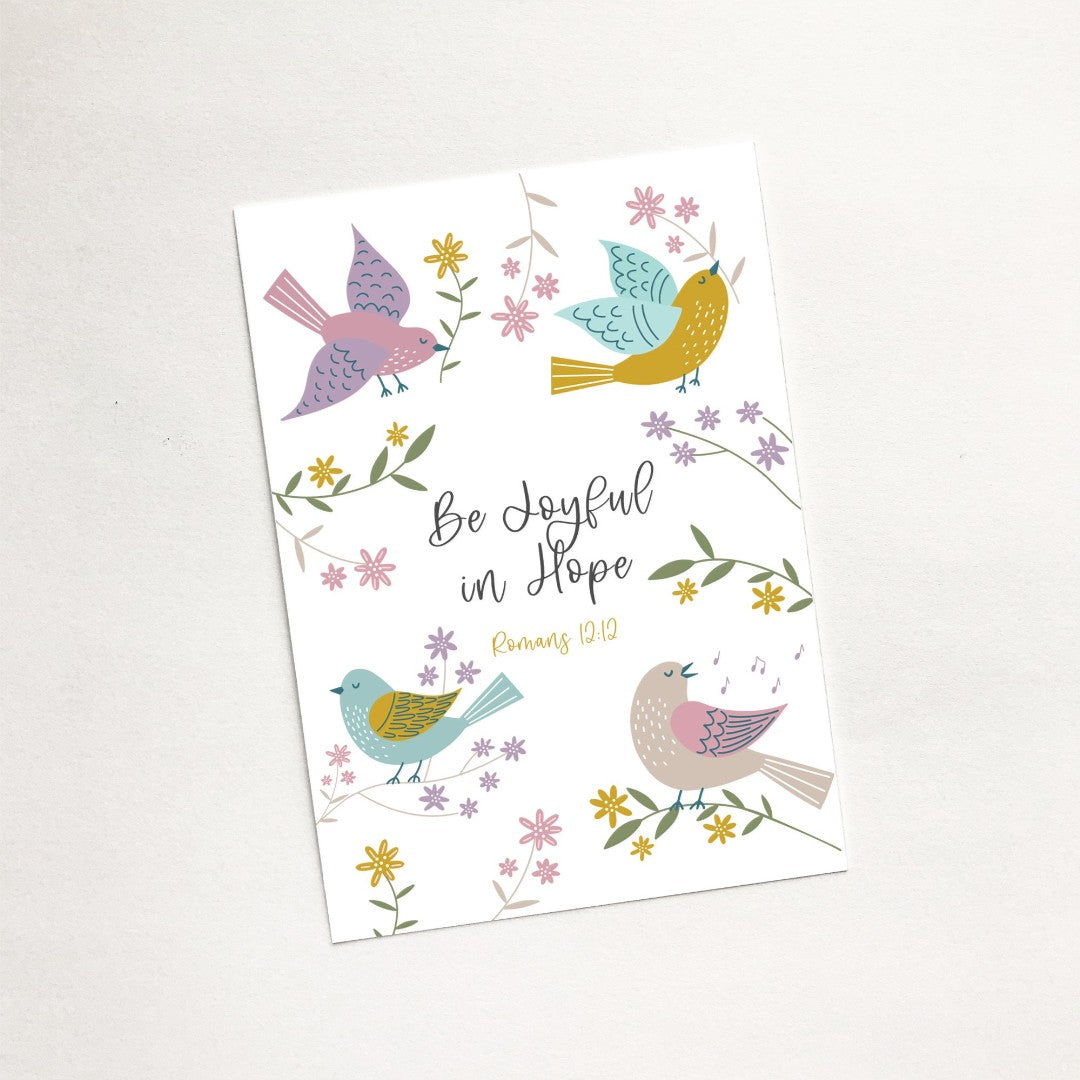 Be Joyful In Hope (Birds of Joy) - Mini Card - Re-vived