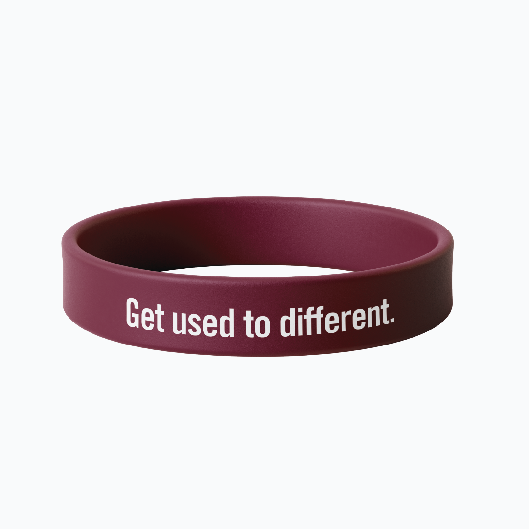 The Chosen - Get Used To Different Wristband - Burgundy