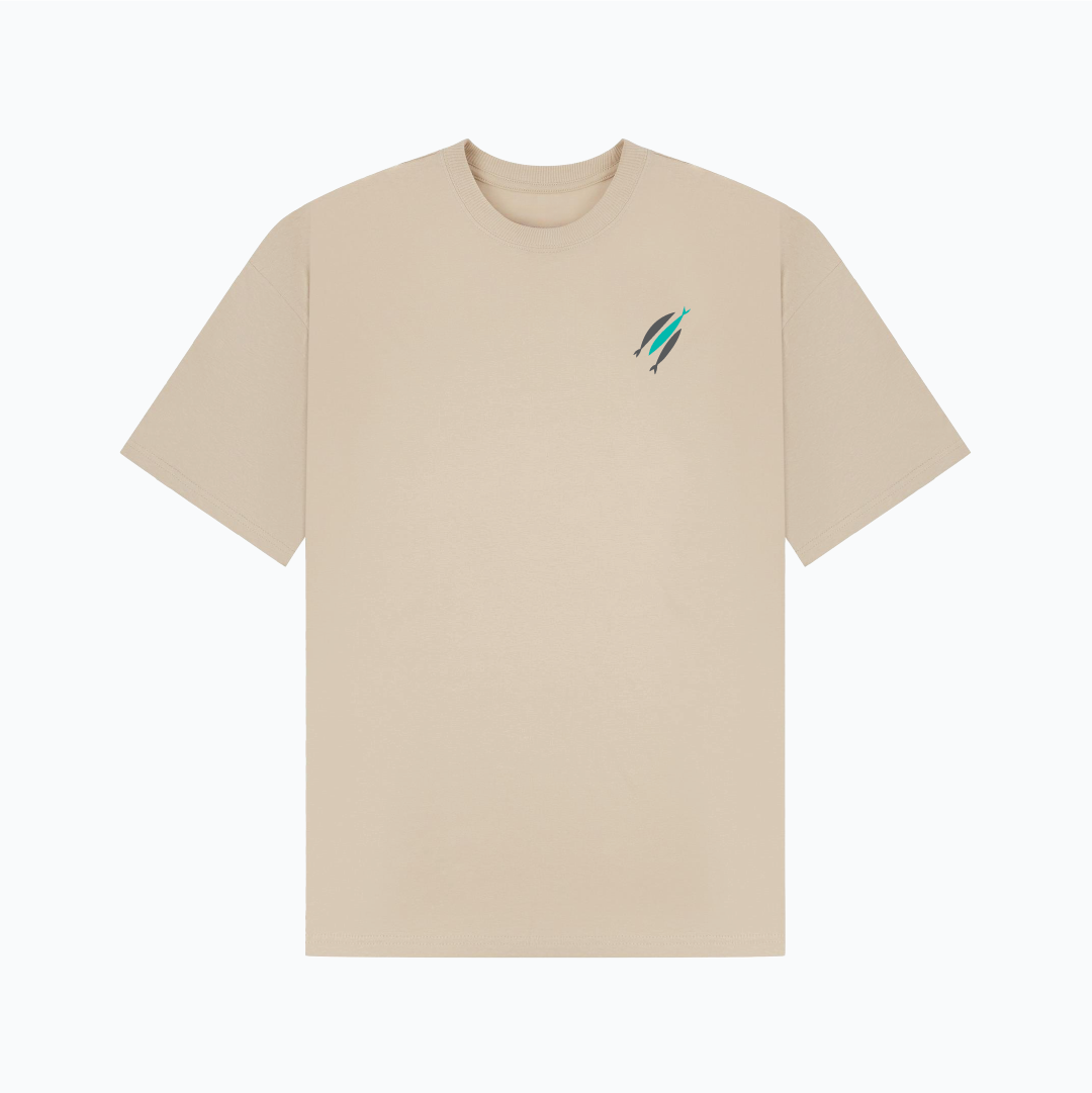 The Chosen - 3 Fish Oversized T-Shirt - Sand (Green Dot)