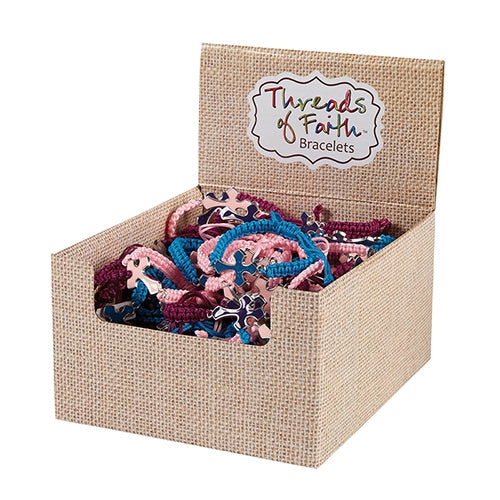 Threads of Faith Enamel Cross/Braid Cord Bracelet