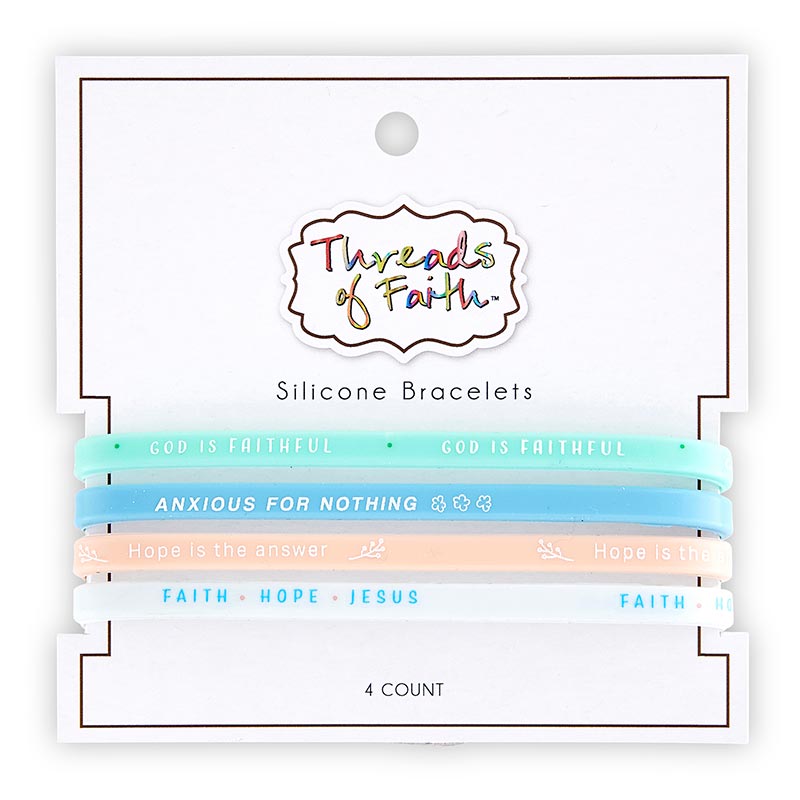 Silicone Bracelet - 4 Pack - God Is Faihful