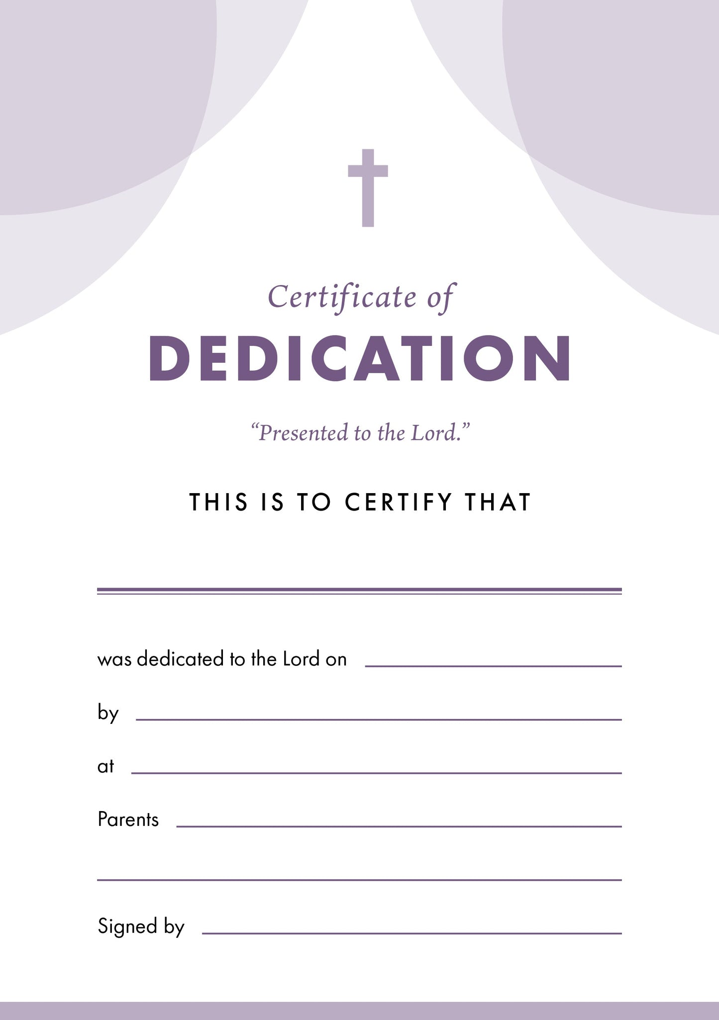 ETC Dedication Certificate A4 Portrait (pack of 10) - Re-vived