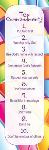 Kid's Ten Commandments Bookmark (Pack of 25)