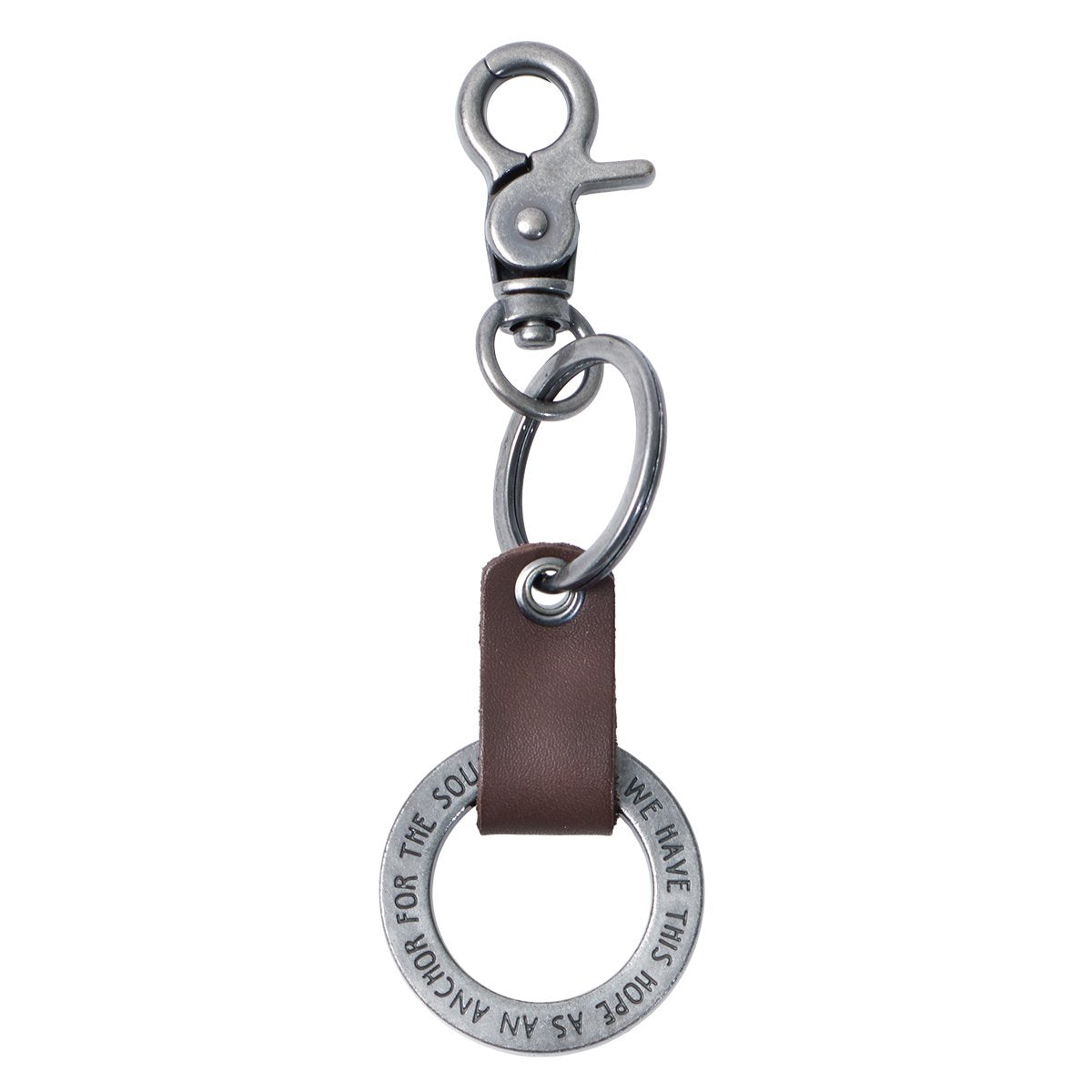 Hope/Anchor Leather Keyring