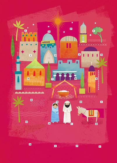 Nativity Scene Advent Calendar Card