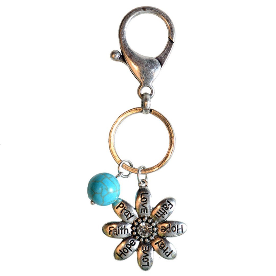 Faith Gear Flowers Keychain