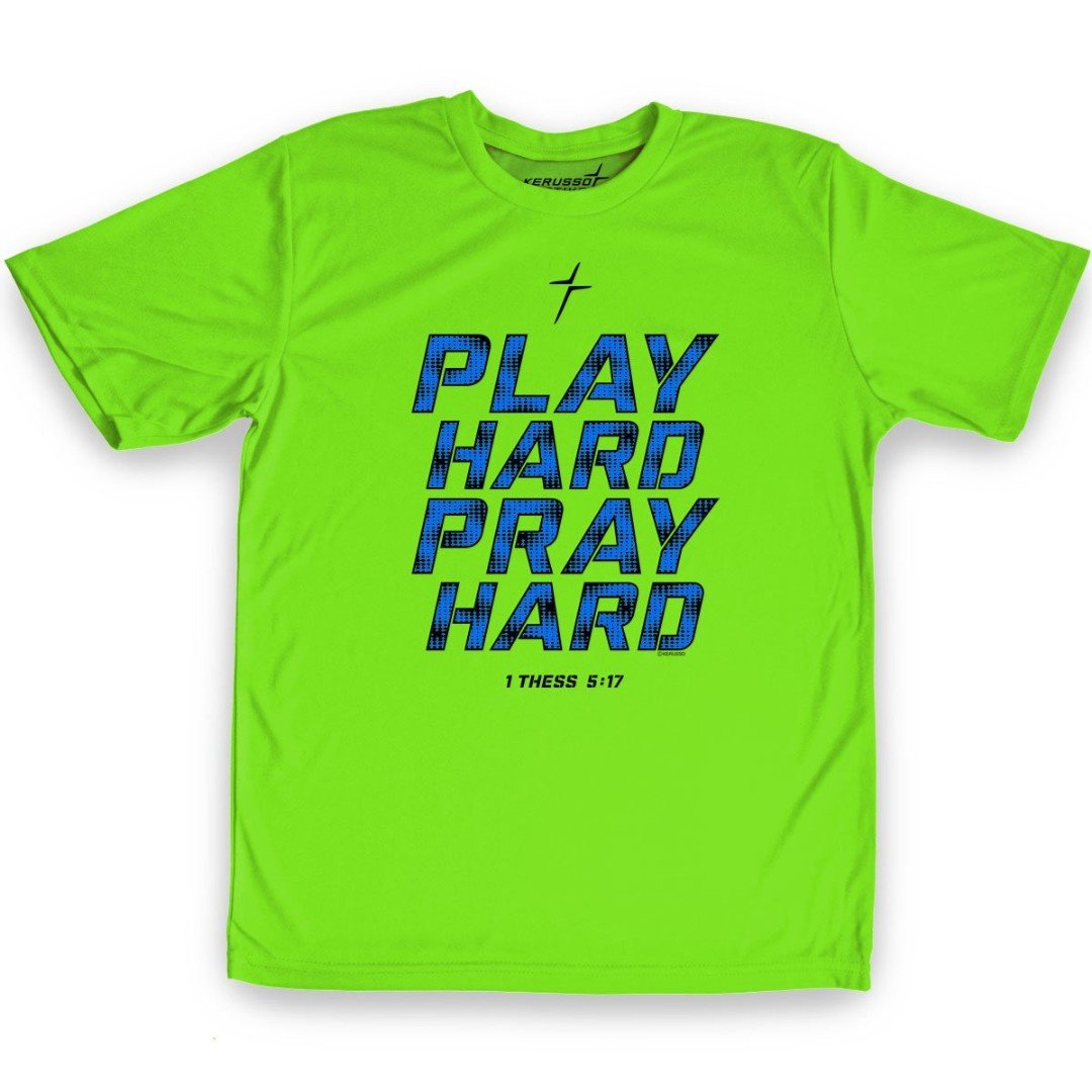 Play Hard Pray Hard Kids Active T-Shirt, Large