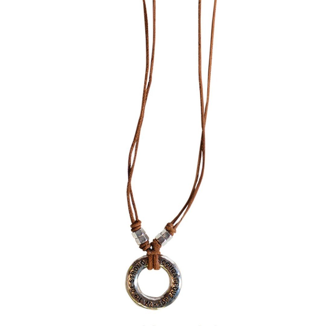 Faith Gear Be Strong And Courageous Men's Necklace