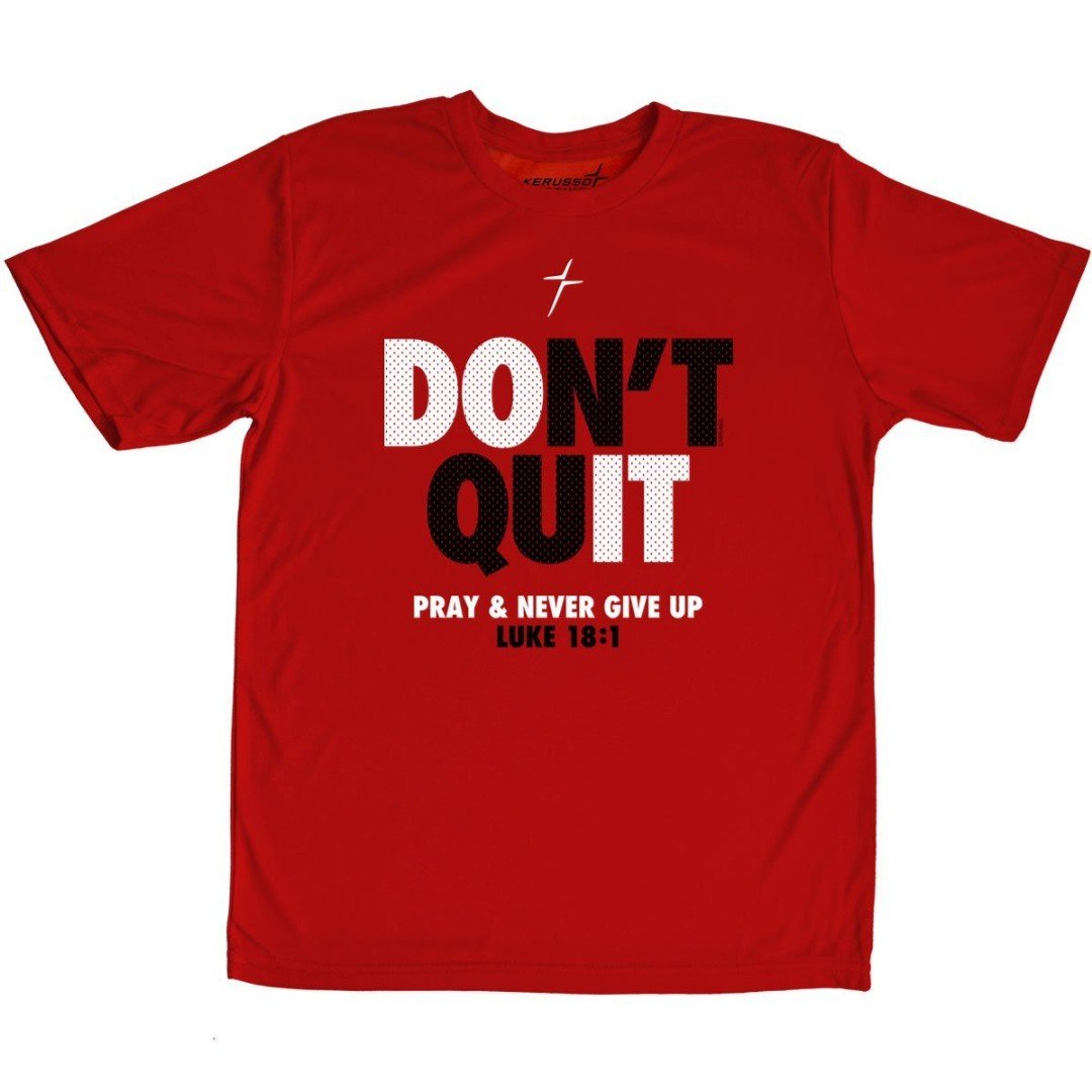 Don't Quit Red Youth Active T-Shirt, Small