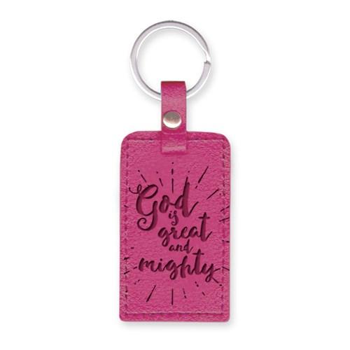 Leather Lux Keyring God is Great and Mighty