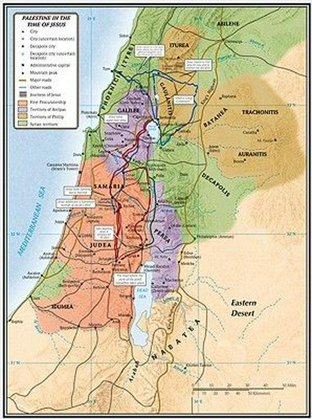 Palestine In The Time Of Jesus Map