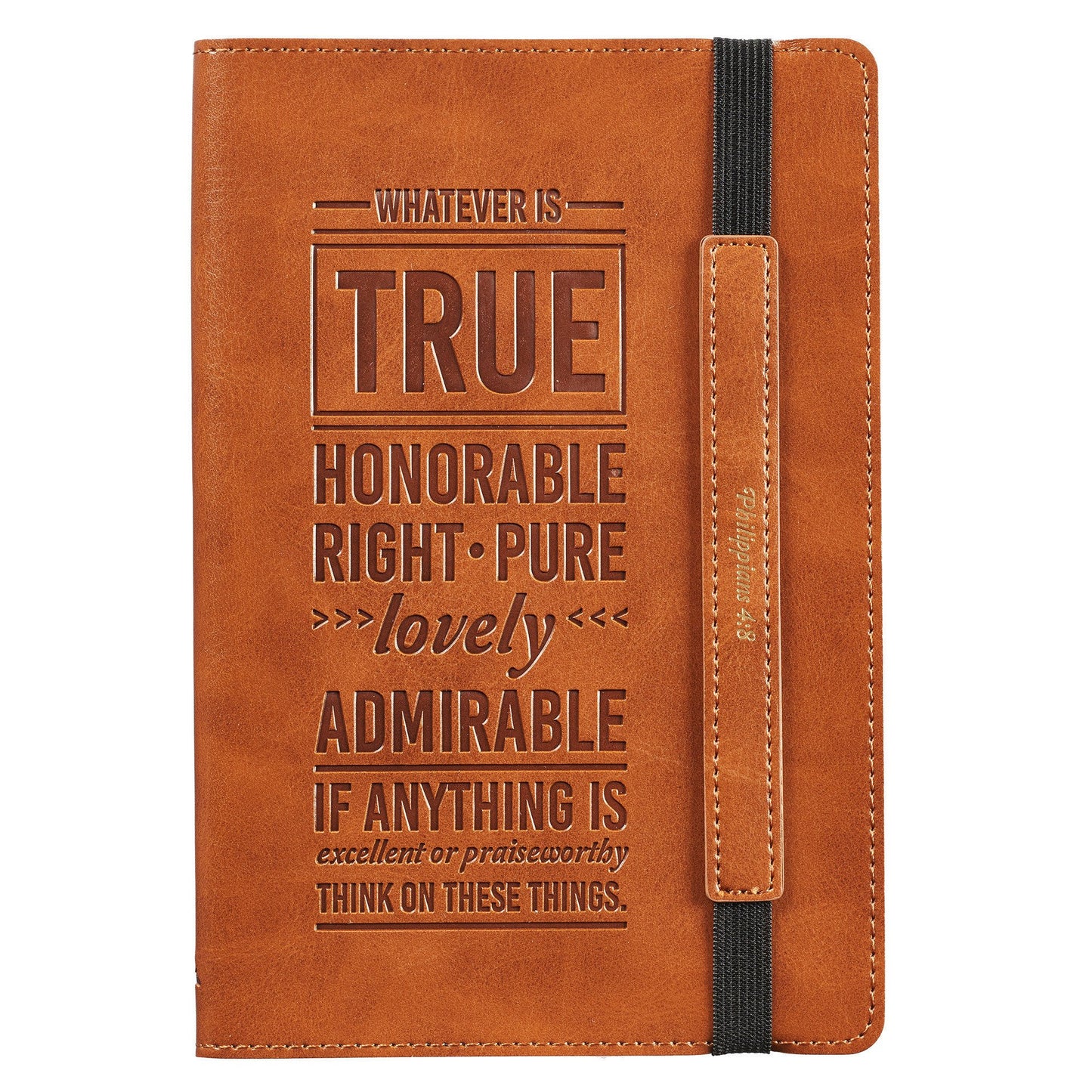 Philippians 4:8 Dot Grid Journal with Elastic Closure