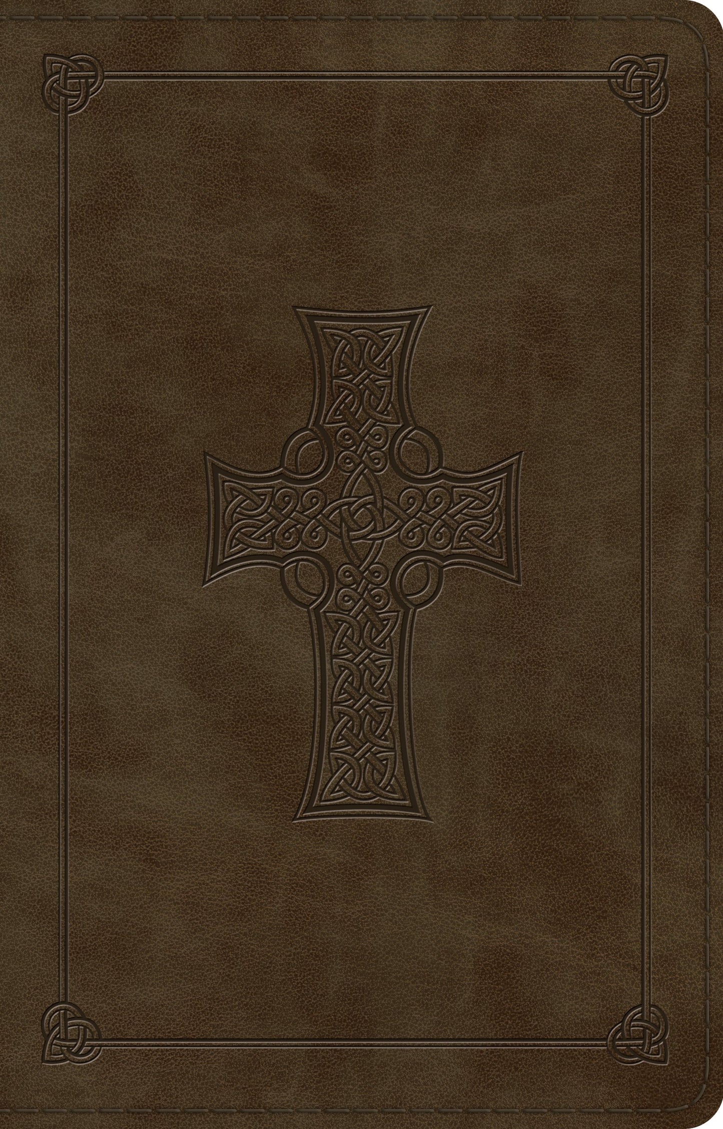 ESV: Large Print Thinline Ref. Bible, Olive, Celtic Cross