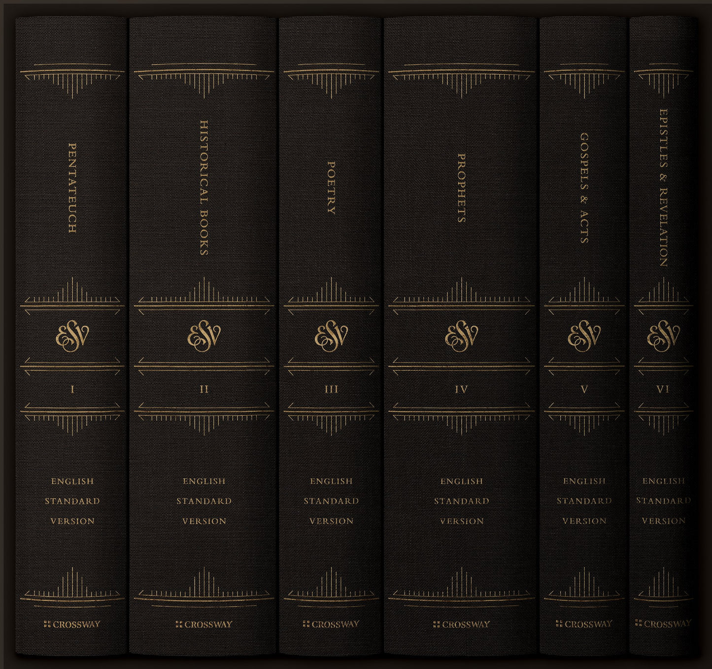 ESV Reader's Bible, Six-Volume Set: Chapter and Verse Number, Hard Cover