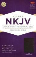 NKJV Large Print Personal Size Reference Bible Black Bonded Leather - N/A - Re-vived.com