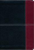 NKJV Large Print Compact Reference Bible Black And Burgundy LeatherTouch - N/A - Re-vived.com