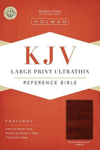 KJV Large Print Ultrathin Reference Bible, Brown LeatherTouch Indexed - Holman Bible Publishers - Re-vived.com
