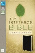 NIV Large Print Reference Bible Black Leather - N/A - Re-vived.com