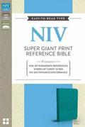 NIV Super Giant Print Reference Bible Turquoise Italian Duo-Tone Imitation Leather - N/A - Re-vived.com