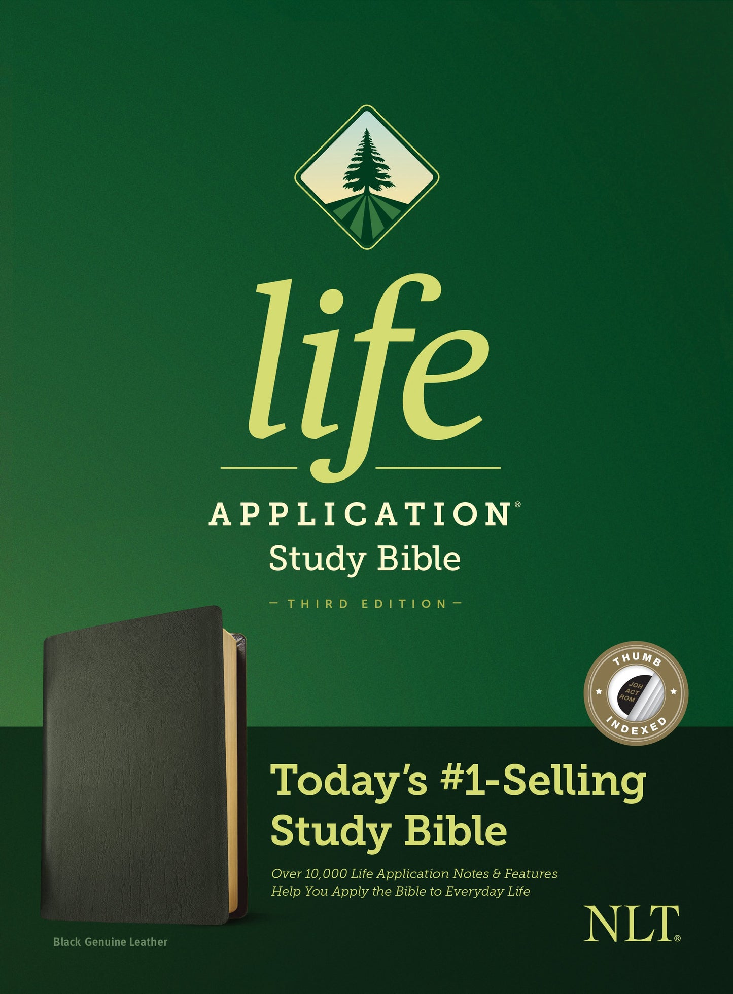 NLT Life Application Study Bible, Third Edition (Genuine Leather, Black, Indexed)